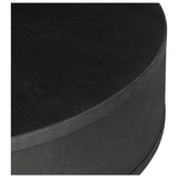 Bucco Round Coffee Table, Black Faux Shagreen by Four Hands — DET_1