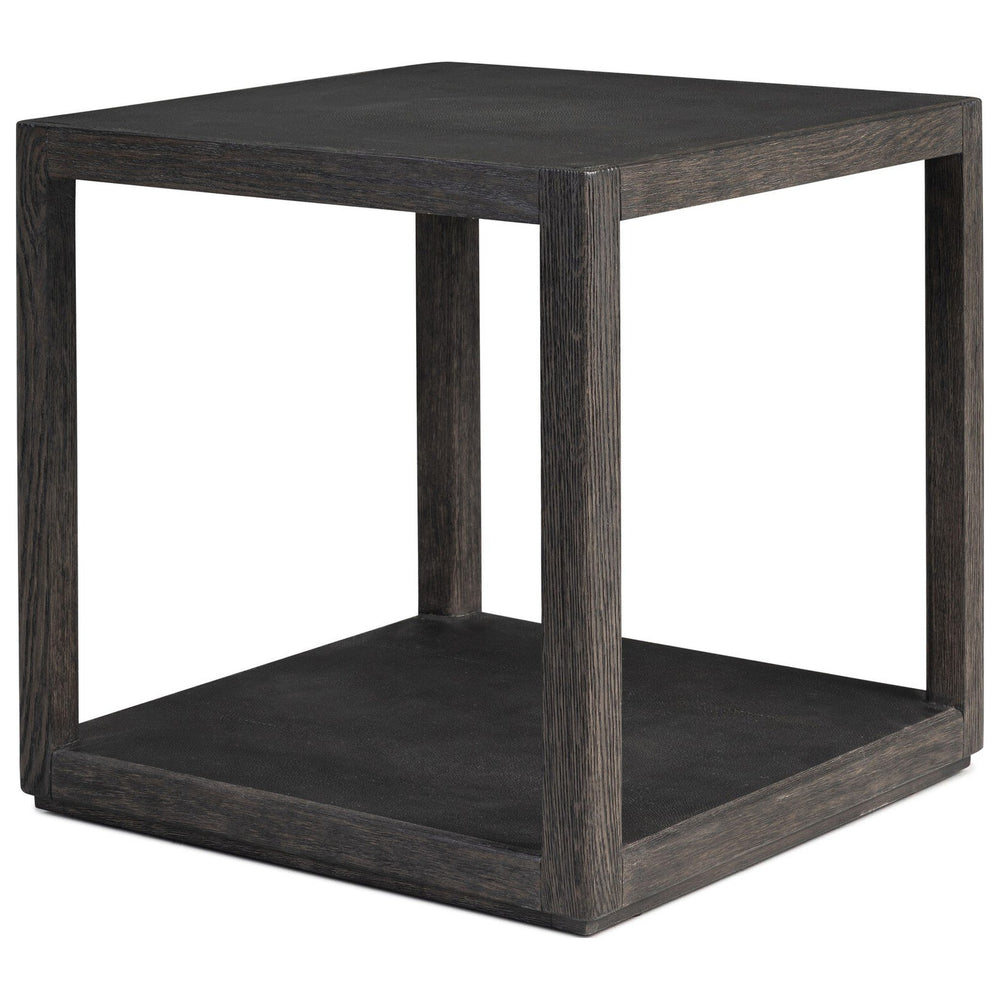 Bucco Square End Table, Black Faux Shagreen by Four Hands — PRM_1
