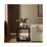 Bucco Square End Table, Black Faux Shagreen by Four Hands — ESS_1