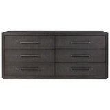 Bucco 6 Drawer Dresser, Black Faux Shagreen by Four Hands — FRT_1