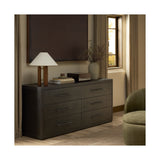 Bucco 6 Drawer Dresser, Black Faux Shagreen by Four Hands — ESS_1