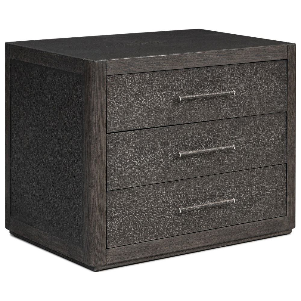 Bucco Nightstand, Black Faux Shagreen by Four Hands — PRM_1