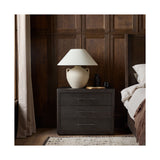 Bucco Nightstand, Black Faux Shagreen by Four Hands — ESS_1