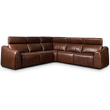 Alondra Leather Power Recliner 5 Piece Sectional, Sonoma Coco by Four Hands