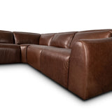 Alondra Leather Power Recliner 5 Piece Sectional, Sonoma Coco by Four Hands