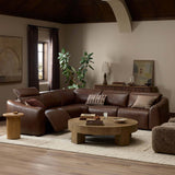 Alondra Leather Power Recliner 5 Piece Sectional, Sonoma Coco by Four Hands