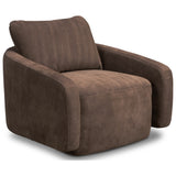 Lanvien Leather Swivel Chair, Nubuck Cigar by Four Hands — PRM_1