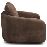 Lanvien Leather Swivel Chair, Nubuck Cigar by Four Hands — SID_1
