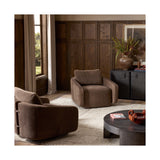 Lanvien Leather Swivel Chair, Nubuck Cigar by Four Hands — ESS_1