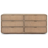Maia 6 Drawer Dresser, Dusty Brown Cane by Four Hands — FRT_1