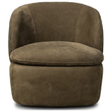 Valentine Leather Swivel Chair, Nubuck Olive by Four Hands — FRT_1