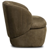 Valentine Leather Swivel Chair, Nubuck Olive by Four Hands — SID_1