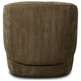 Valentine Leather Swivel Chair, Nubuck Olive by Four Hands — BCK_1