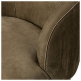 Valentine Leather Swivel Chair, Nubuck Olive by Four Hands — DET_1