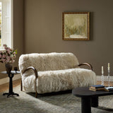 Sandro Settee, Champagne Mongolian Fur by Four Hands