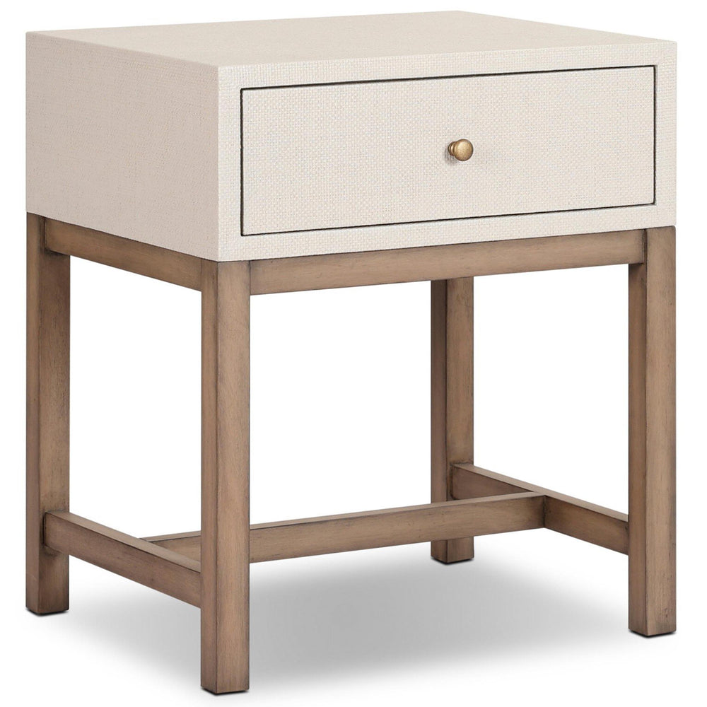 Fiona Small Nightstand, Ivory Painted Raffia by Four Hands