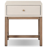 Fiona Small Nightstand, Ivory Painted Raffia by Four Hands