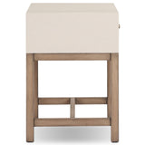 Fiona Small Nightstand, Ivory Painted Raffia by Four Hands