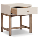 Fiona Small Nightstand, Ivory Painted Raffia by Four Hands