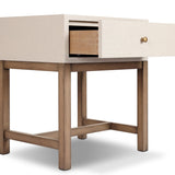 Fiona Small Nightstand, Ivory Painted Raffia by Four Hands