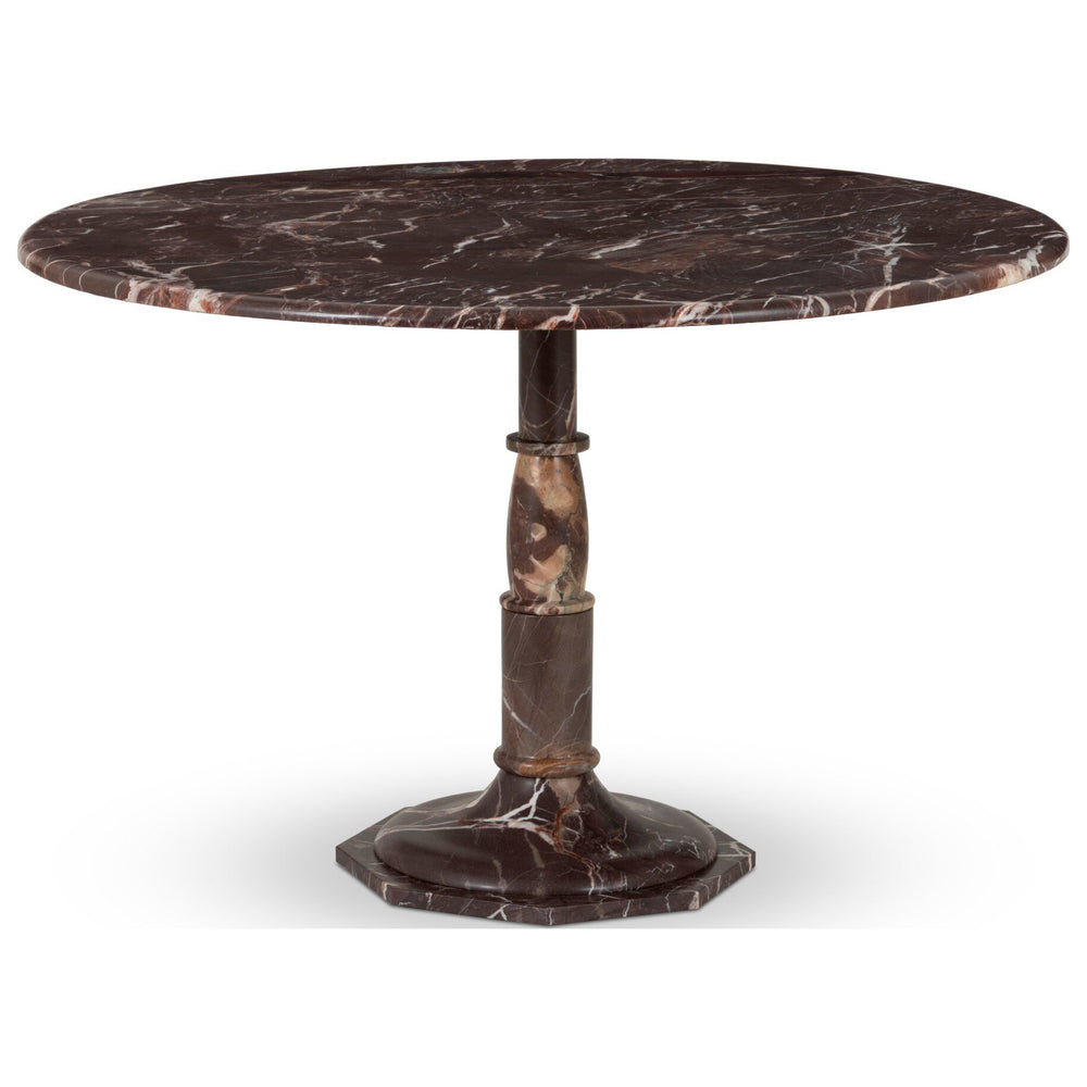 Lucy Round Marble Dining Table 48", Merlot Marble by Four Hands — PRM_1