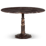 Lucy Round Marble Dining Table 48", Merlot Marble by Four Hands — FRT_1