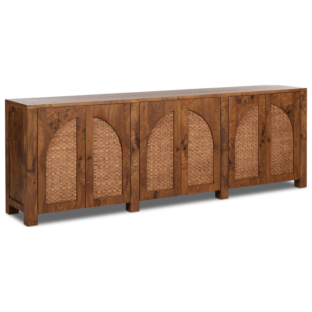 Tilda 6 Door Burl Sideboard, Warm Aged Ash by Four Hands — PRM_1