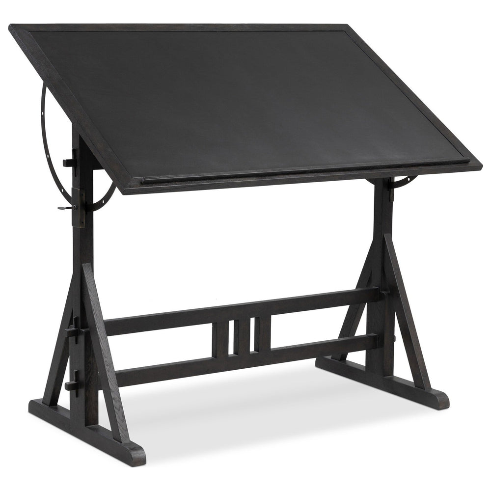 Rockwell Drafting Table, Dark Espresso Reclaimed French Oak by Four Hands — PRM_1