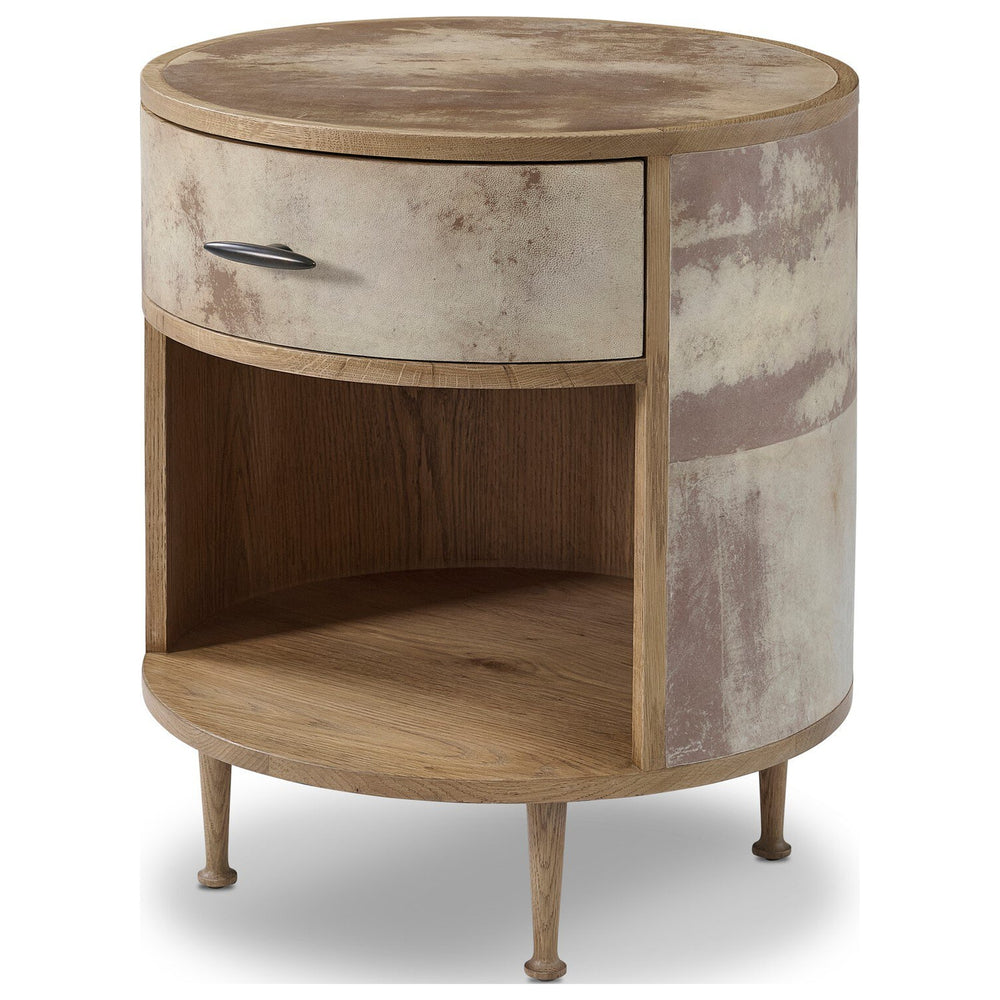 Vellum Round Nightstand, Vellum by Four Hands — PRM_1