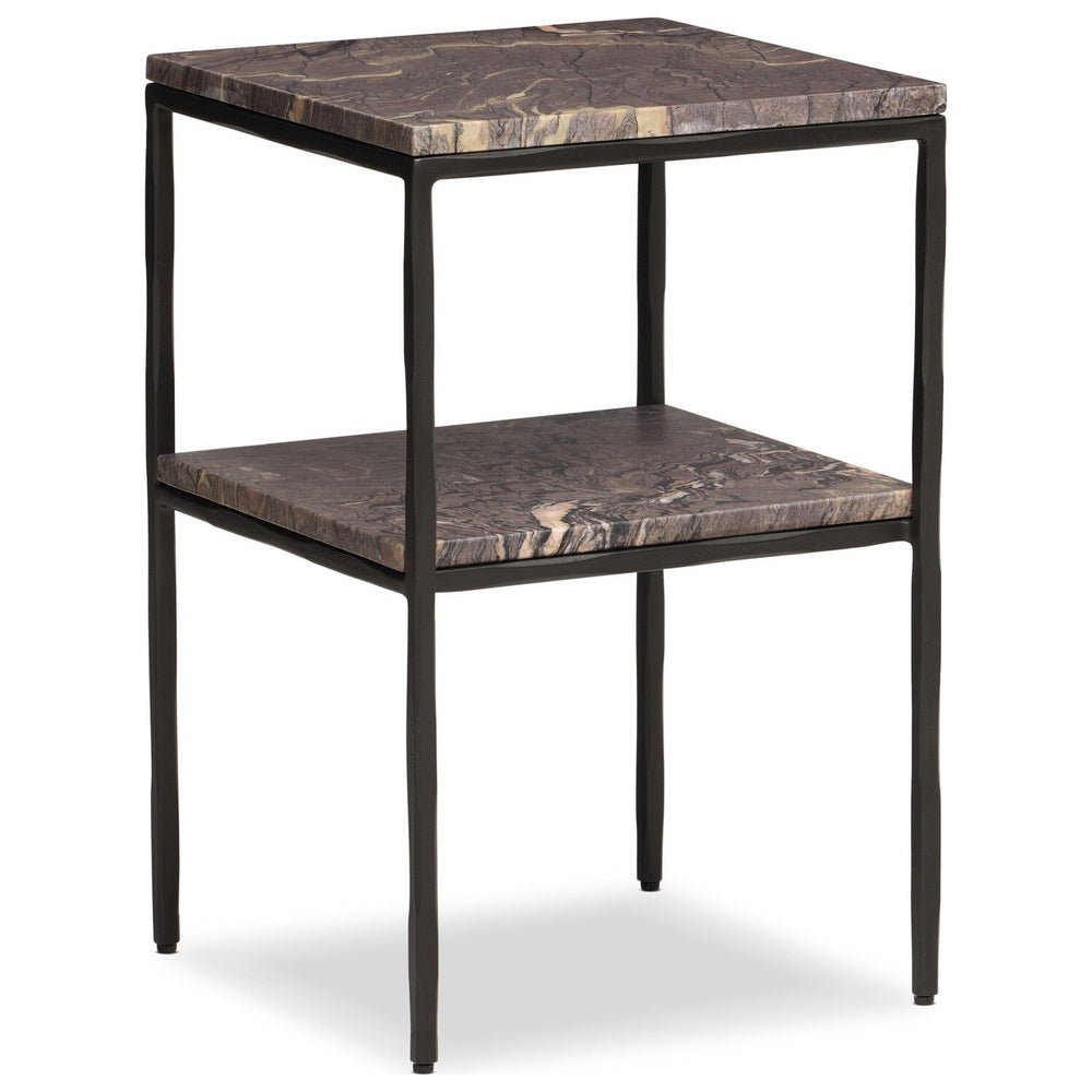 Piet Marble Nightstand, Smoke Plum Marble by Four Hands — PRM_1