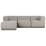 Evander Outdoor 3 Piece Sectional w/ Ottoman, Ramiro Ecru by Four Hands