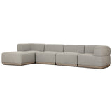 Evander Outdoor 4 Piece Sectional w/ Ottoman, Ramiro Ecru by Four Hands