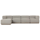 Evander Outdoor 4 Piece Sectional w/ Ottoman, Ramiro Ecru by Four Hands