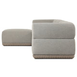 Evander Outdoor 4 Piece Sectional w/ Ottoman, Ramiro Ecru by Four Hands
