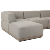 Evander Outdoor 4 Piece Sectional w/ Ottoman, Ramiro Ecru by Four Hands