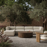Evander Outdoor 4 Piece Sectional w/ Ottoman, Ramiro Ecru by Four Hands