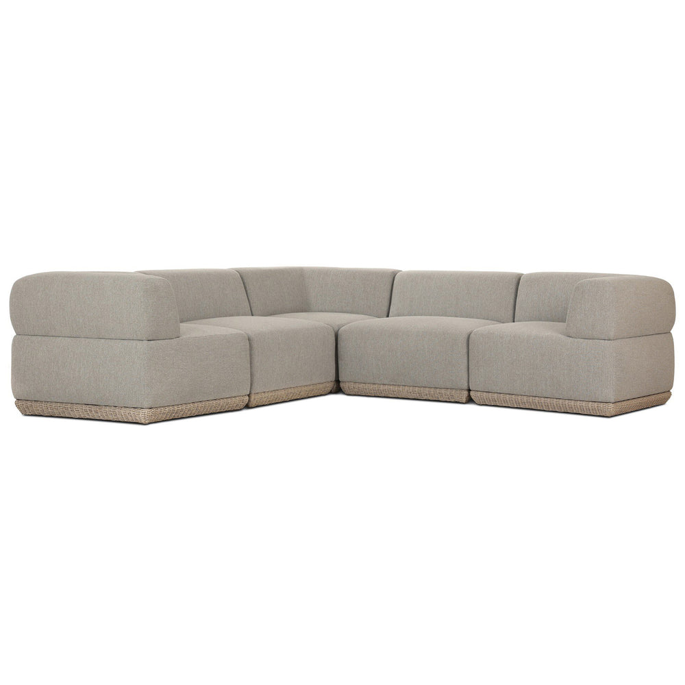 Evander Outdoor 5 Piece Sectional, Ramiro Ecru by Four Hands