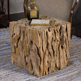 Teak Root Bunching Cube, Natural-Furniture - Accent Tables-High Fashion Home