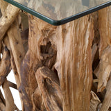 Teak Wood Console, Natural-Furniture - Accent Tables-High Fashion Home