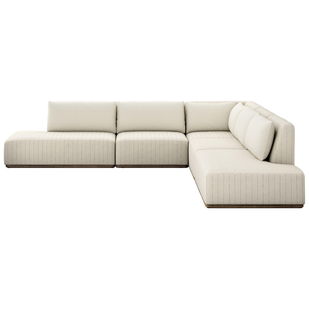 Adler Outdoor 5 Piece Sectional + Bumper Chaise, Amalfi Natural by Four Hands