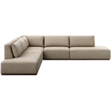Adler Outdoor 5 Piece Sectional + Bumper Chaise, Concha Fog by Four Hands
