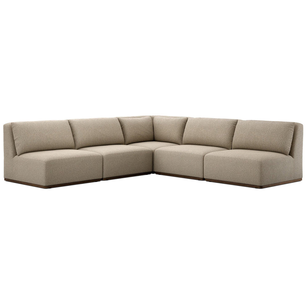 Adler Outdoor 5 Piece Sectional, Concha Fog by Four Hands