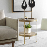 Elise Side Table, Brushed Brass-Furniture - Accent Tables-High Fashion Home