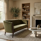 Connor Channel Back Sofa, Moss Velvet