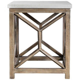 Catali End Table, Ivory/Oatmeal