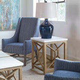 Catali End Table, Ivory/Oatmeal