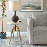 Alice Adjustable Accent Table, Brass-Furniture - Accent Tables-High Fashion Home