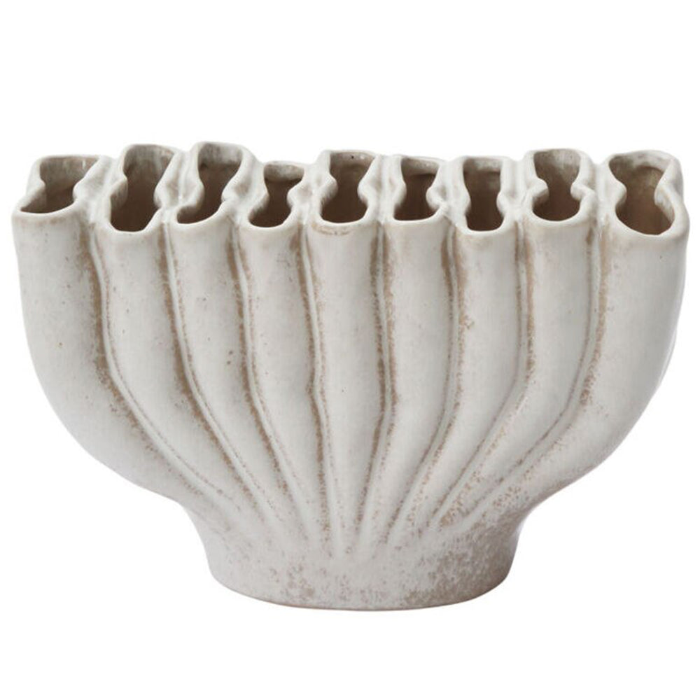 Harpar Ceramic Vase, White