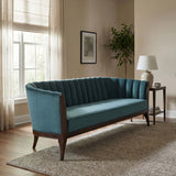Connor Channel Back Sofa, Dragonfly Velvet