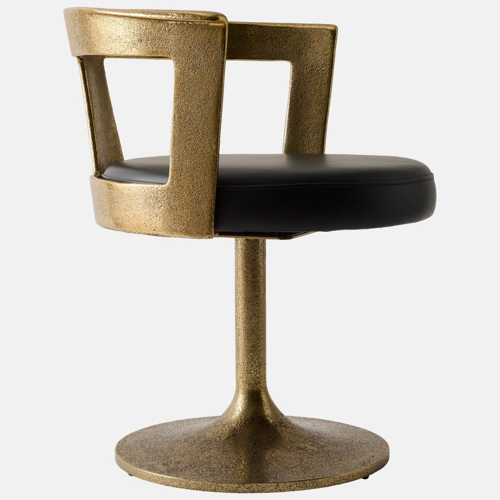Metro Leather Chair, Textured Gold